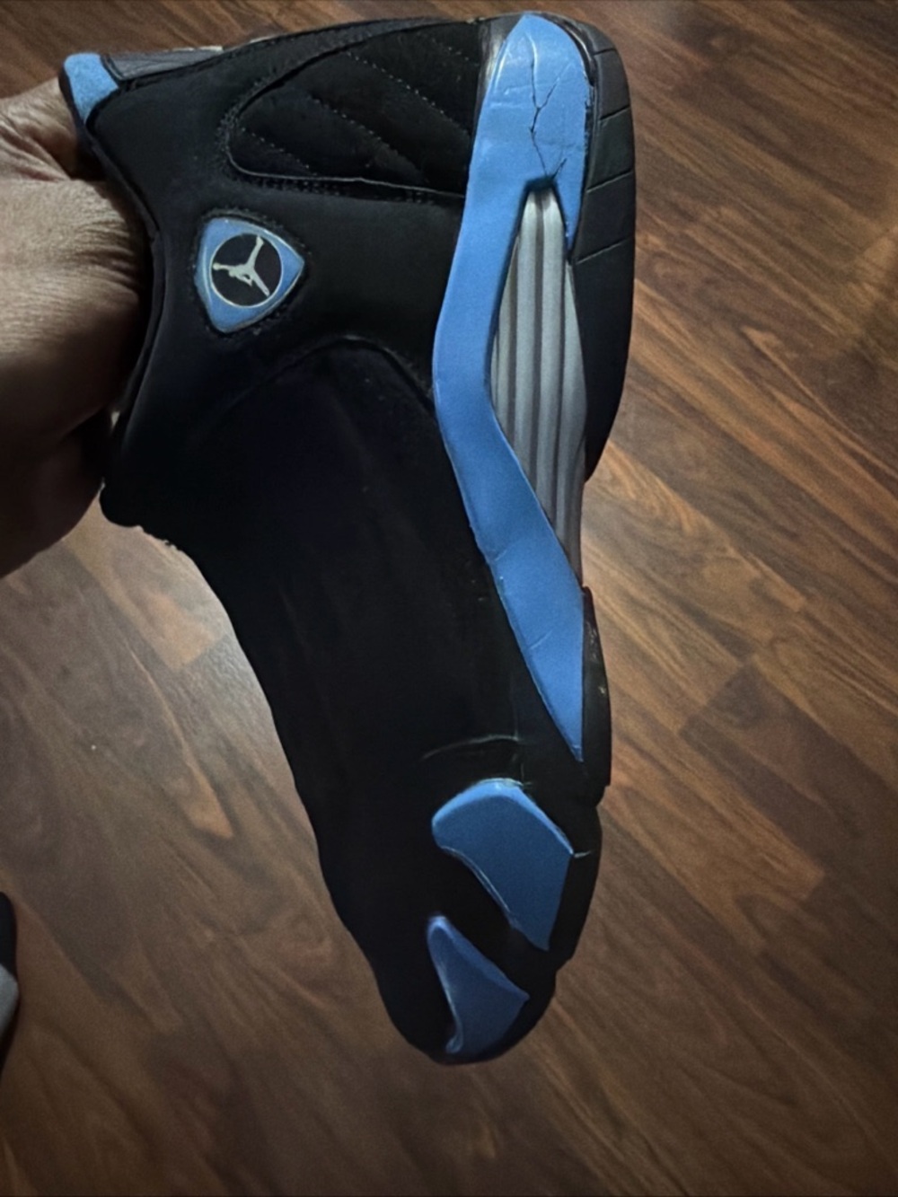 Size 14 - Air Jordan 14 Retro 2006 Black University Blue - Picture 12 of 13